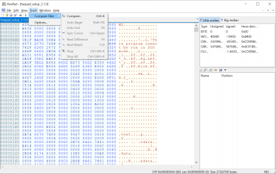 Screenshot of the application HexPad - #3