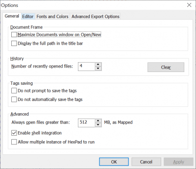 Screenshot of the application HexPad - #4