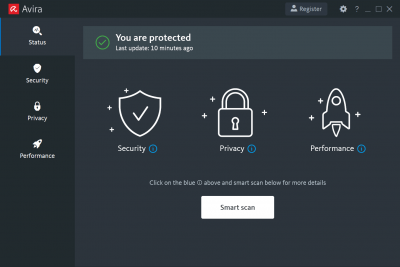 Screenshot of the application Avira Free Security - #1