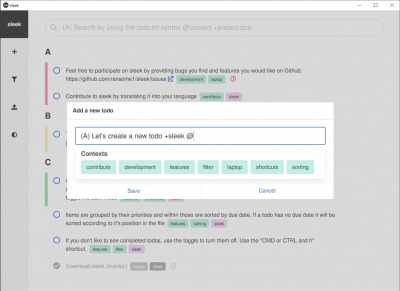 Screenshot of the application sleek - #5
