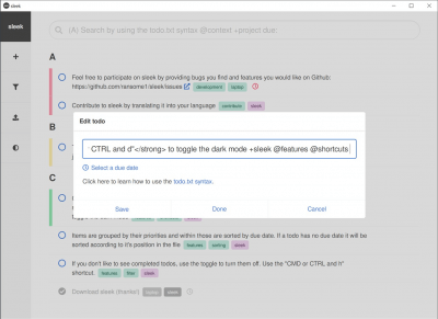 Screenshot of the application sleek - #7