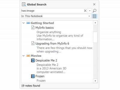 Screenshot of the application MyInfo - #3