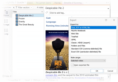 Screenshot of the application MyInfo - #5