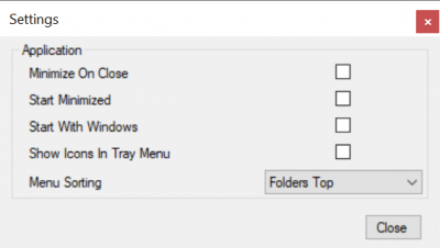 Screenshot of the application TrayDir - #3