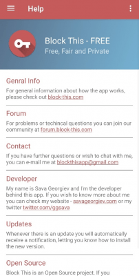 Screenshot of the application Block This - #4