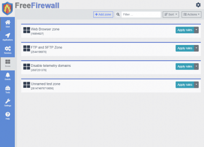 Screenshot of the application Free Firewall - #4