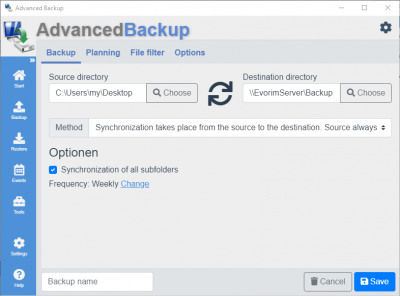 Screenshot of the application Advanced Backup Free - #6