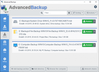 Screenshot of the application Advanced Backup Free - #8