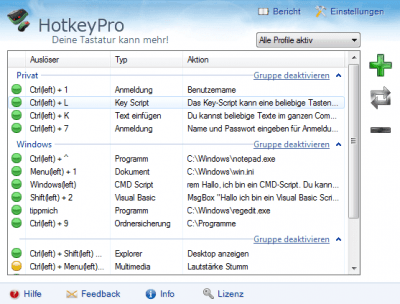 Screenshot of the application HotkeyPro - #1