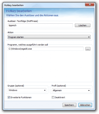 Screenshot of the application HotkeyPro - #3