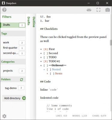 Screenshot of the application Deepdwn - #3