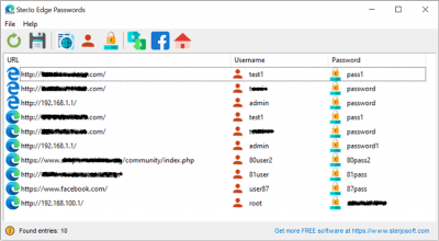 Screenshot of the application SterJo Edge Passwords - #1