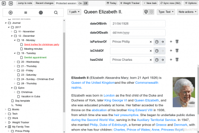 Screenshot of the application Trilium Notes - #4