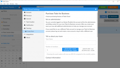 Screenshot of the application Todo Cloud - #5