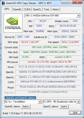 Screenshot of the application GPU Caps Viewer - #2