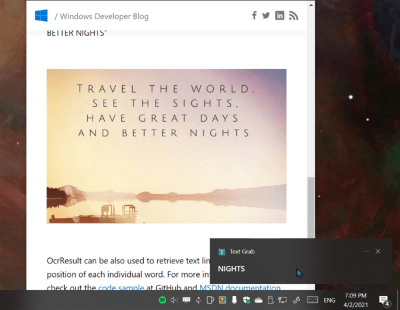 Screenshot of the application Text Grab - #3