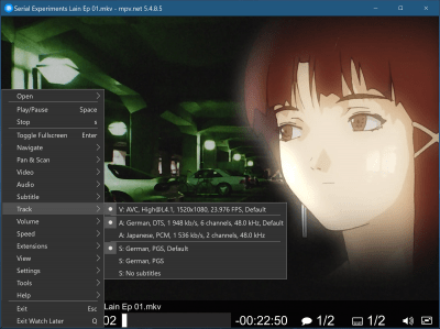 Screenshot of the application mpv.net - #4