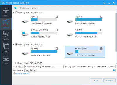 Screenshot of the application Hasleo Backup Suite - #4