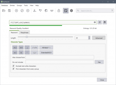 Screenshot of the application KeePassXC - #8