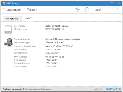 Screenshot of the application O&O Lanytix - #3