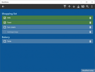 Screenshot of the application SilentNotes - #4