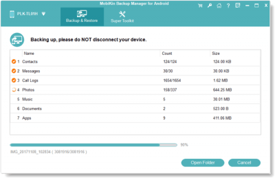 Screenshot of the application MobiKin Backup Manager for Android - #6