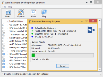 Screenshot of the application Thegrideon Software Word Password - #2