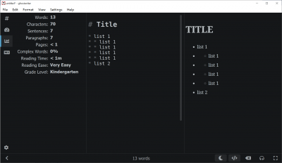 Screenshot of the application ghostwriter - #3