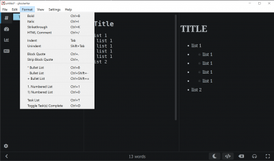 Screenshot of the application ghostwriter - #5
