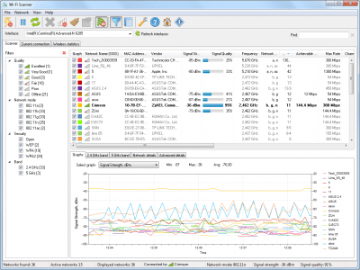 Screenshot of the application Wi-Fi Scanner - #1