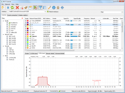 Screenshot of the application Wi-Fi Scanner - #3