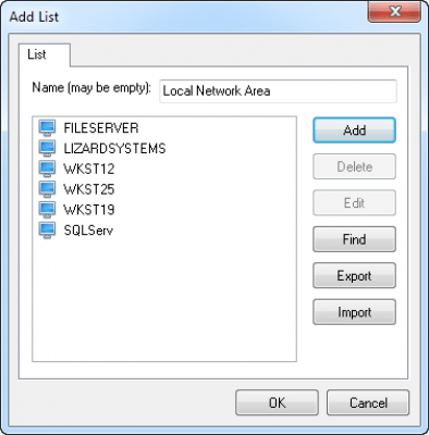 Screenshot of the application LizardSystems Network Scanner - #5