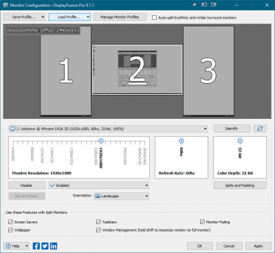 Screenshot of the application DisplayFusion Pro - #3