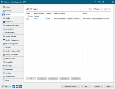 Screenshot of the application DisplayFusion Pro - #8