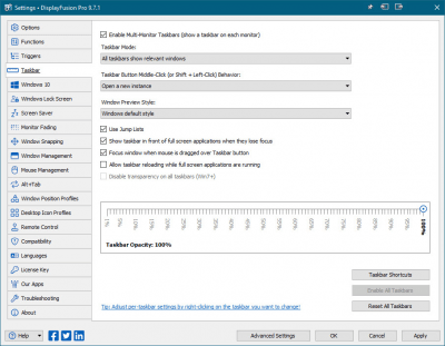 Screenshot of the application DisplayFusion Pro - #9