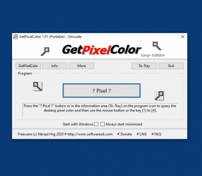 Screenshot of the application GetPixelColor - #1