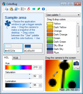 Screenshot of the application ColorBug - #1