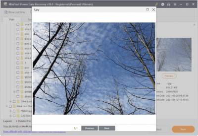 Screenshot of the application MiniTool Power Data Recovery Free Edition - #3