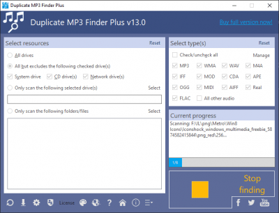 Screenshot of the application Duplicate MP3 Finder Plus - #4