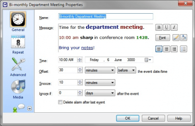Screenshot of the application Alarm++ - #3