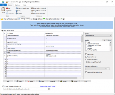 Screenshot of the application ExcelPipe - #2