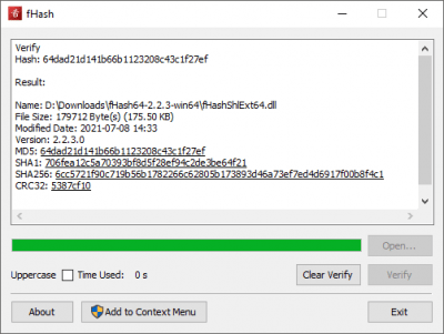 Screenshot of the application fHash - #3
