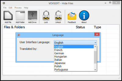 Screenshot of the application Hide Files - #4