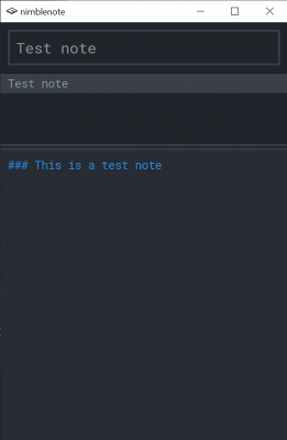 Screenshot of the application nimblenote - #1