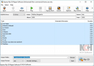 Screenshot of the application Express Rip CD Ripper - #1