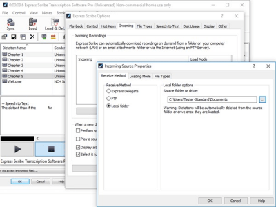 Screenshot of the application Express Scribe - #1