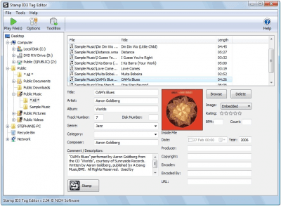 Screenshot of the application Stamp ID3 Tag Editor - #1