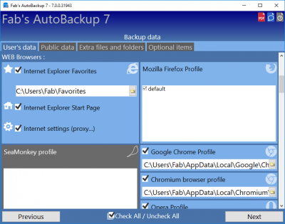 Screenshot of the application Fab's AutoBackup - #4