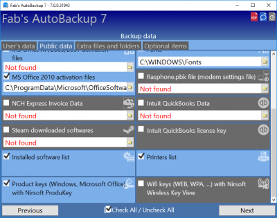 Screenshot of the application Fab's AutoBackup - #6