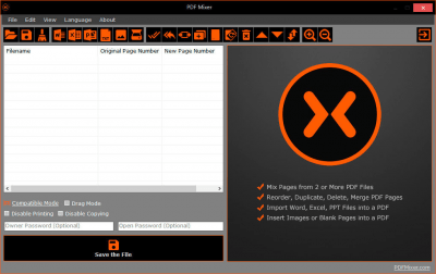 Screenshot of the application PDF Mixer - #1